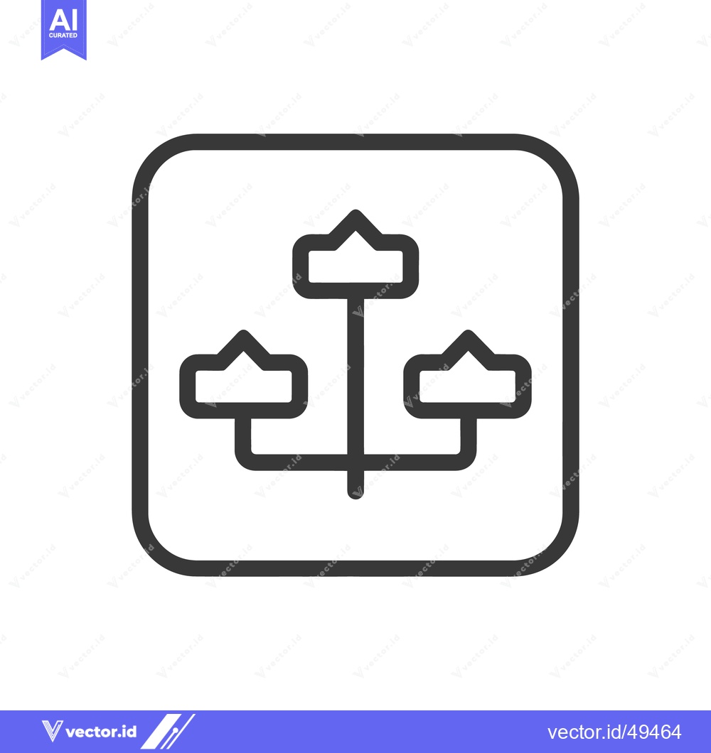 Premium Vector dari Hierarchical Structure Icon in Rounded Square Frame, Minimalist Design