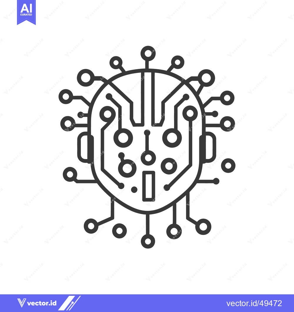 Premium Vector dari A stylized circuit board representing a human like face