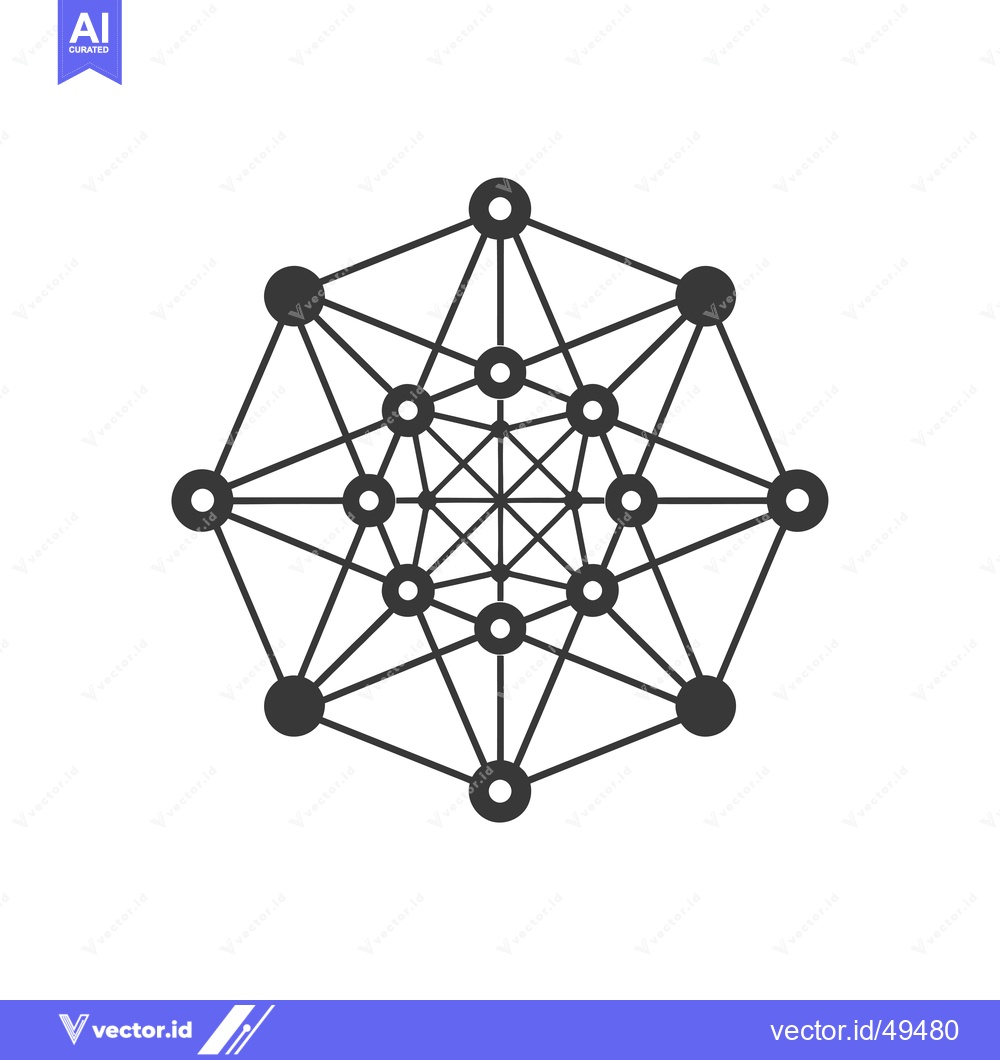 Premium Vector dari Interconnected Circular Network of Nodes