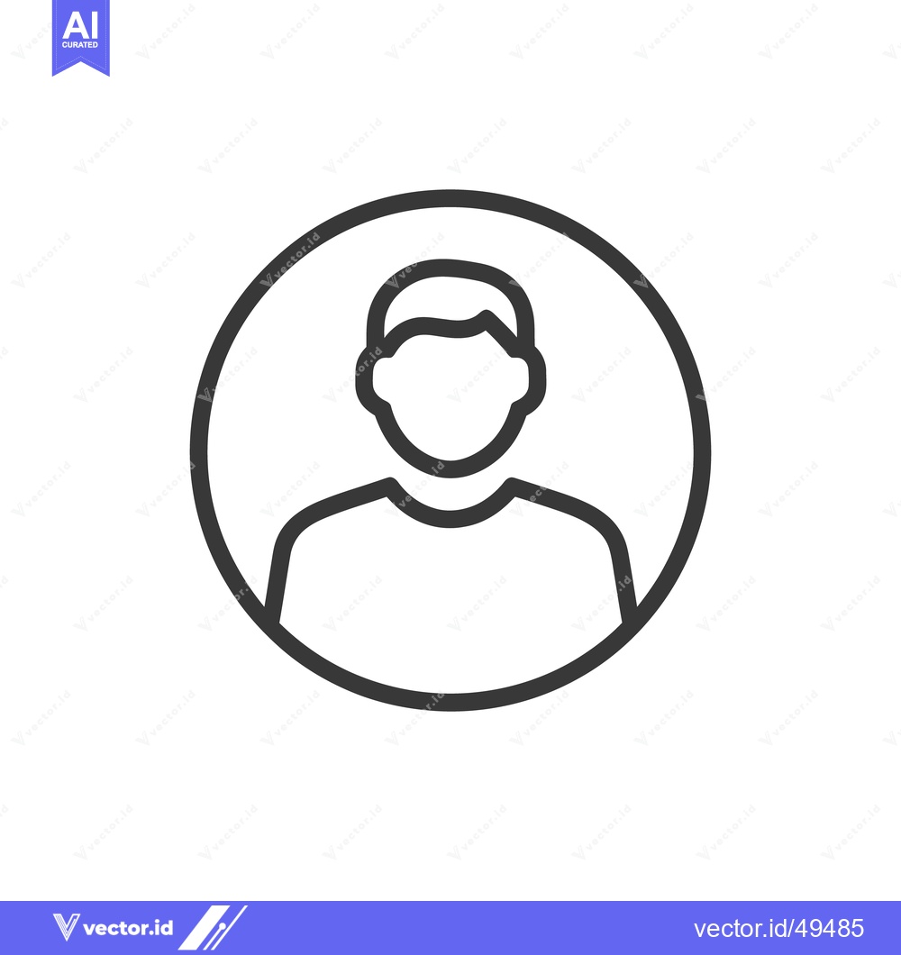 Premium Vector dari Minimalist User Icon: Simple Profile Avatar in Circular Frame, Outline
