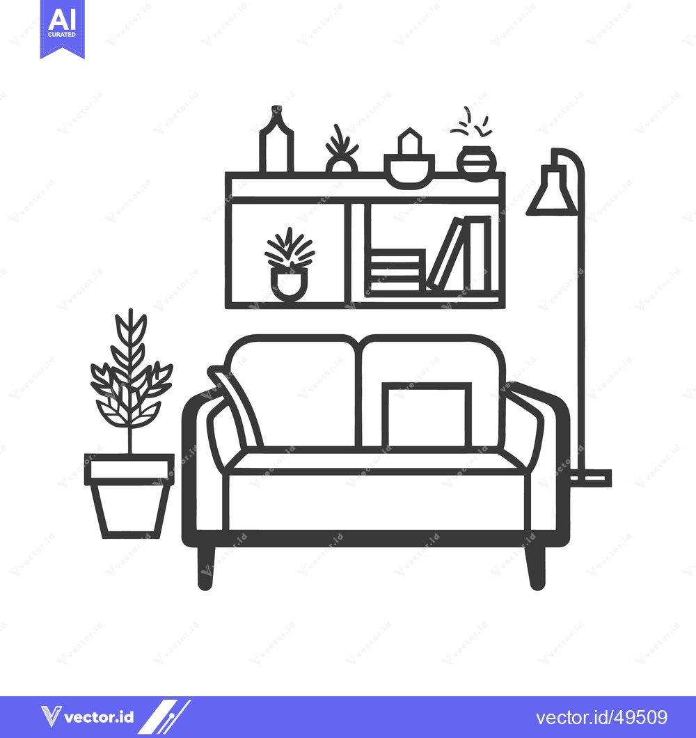 Premium Vector dari Interior design illustration showing a cozy living room space