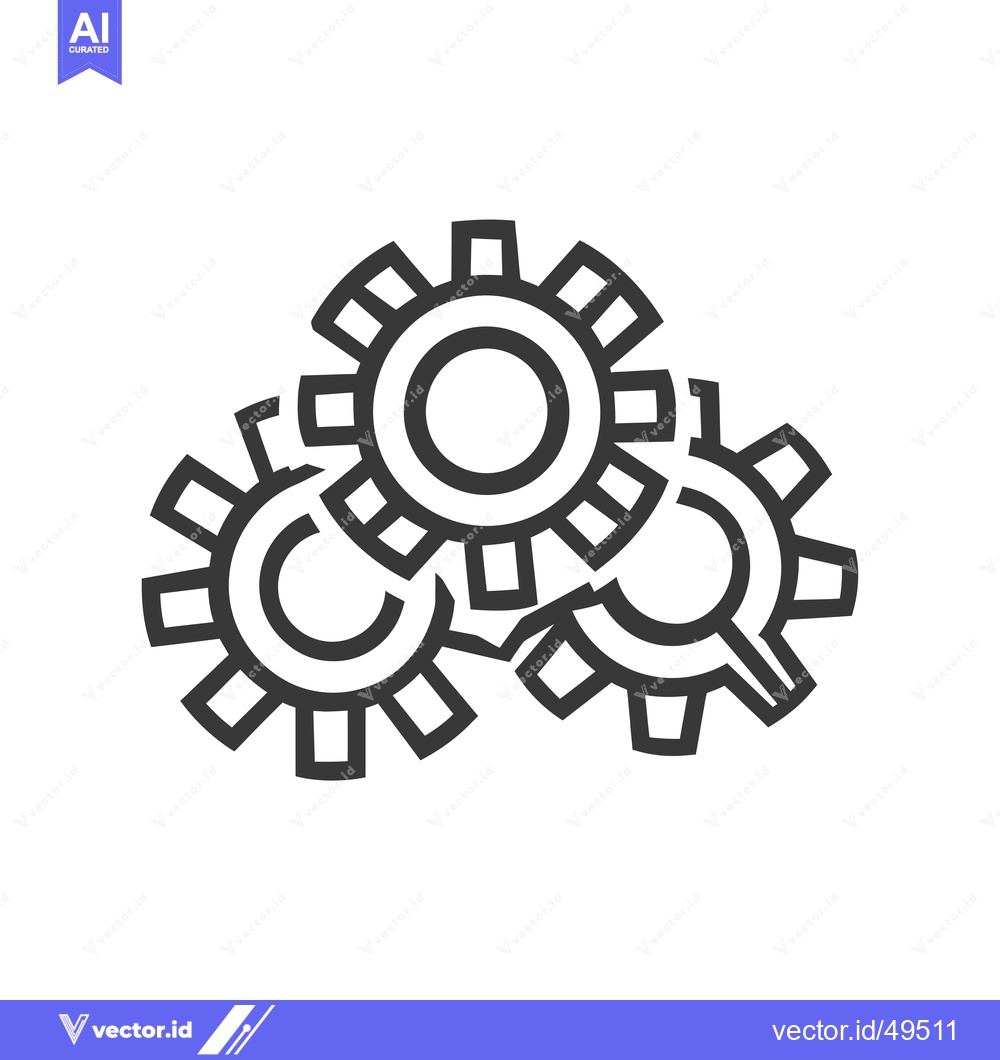 Premium Vector dari Interlocking Black and White Cogs on White Background