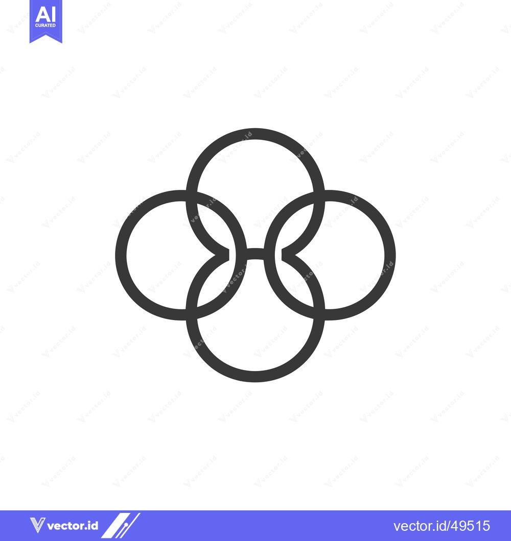 Premium Vector dari Interlocking Circles Forming a Clover Shape