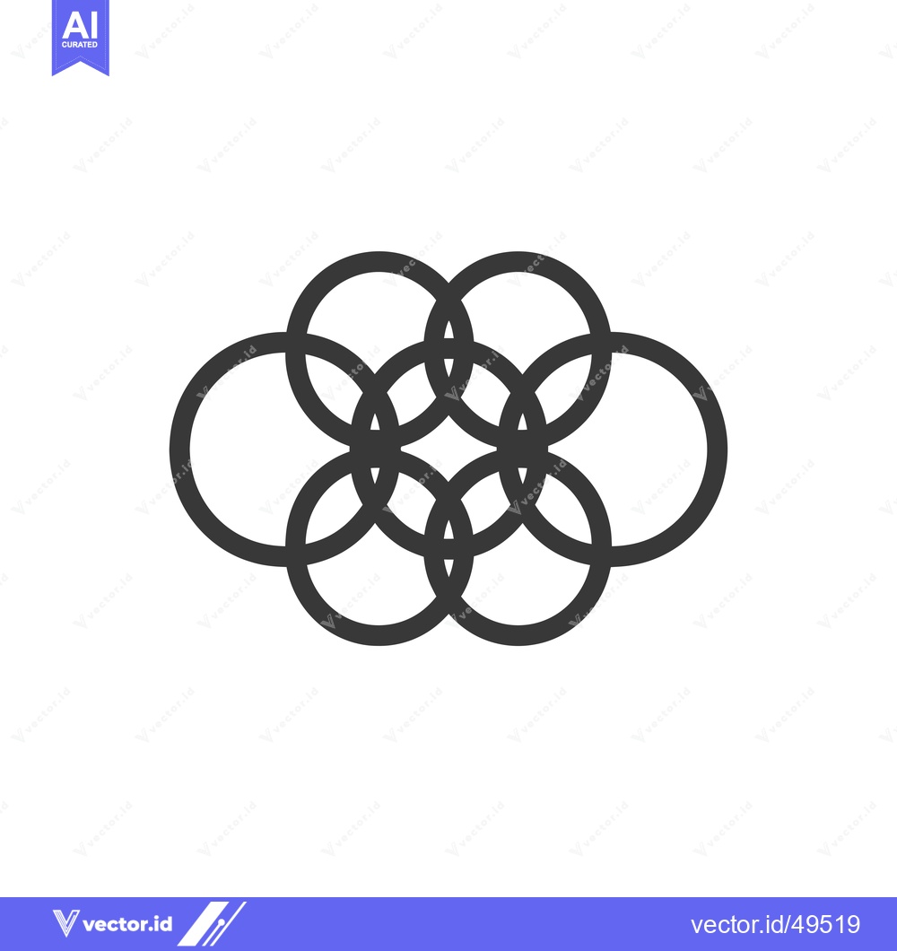 Premium Vector dari Interlocking Circles Forming a Star-Shaped Pattern
