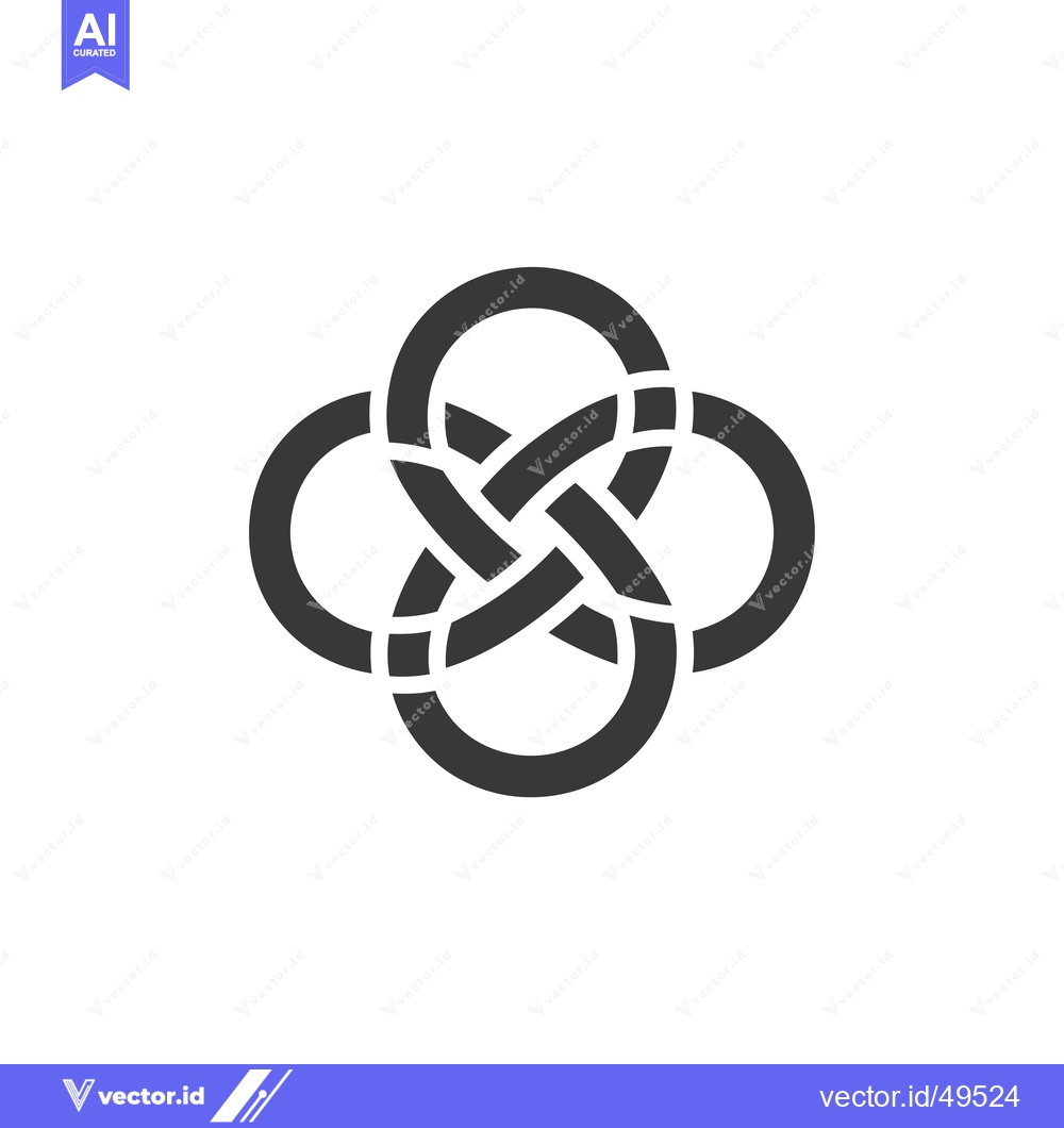 Premium Vector dari Interlocking Circular Design with Four Overlapping Loops
