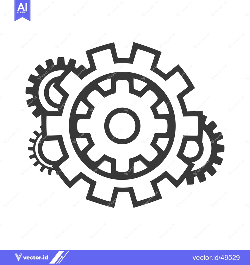 Premium Vector dari Interlocking Cogs, Gear Mechanism, Machine Parts