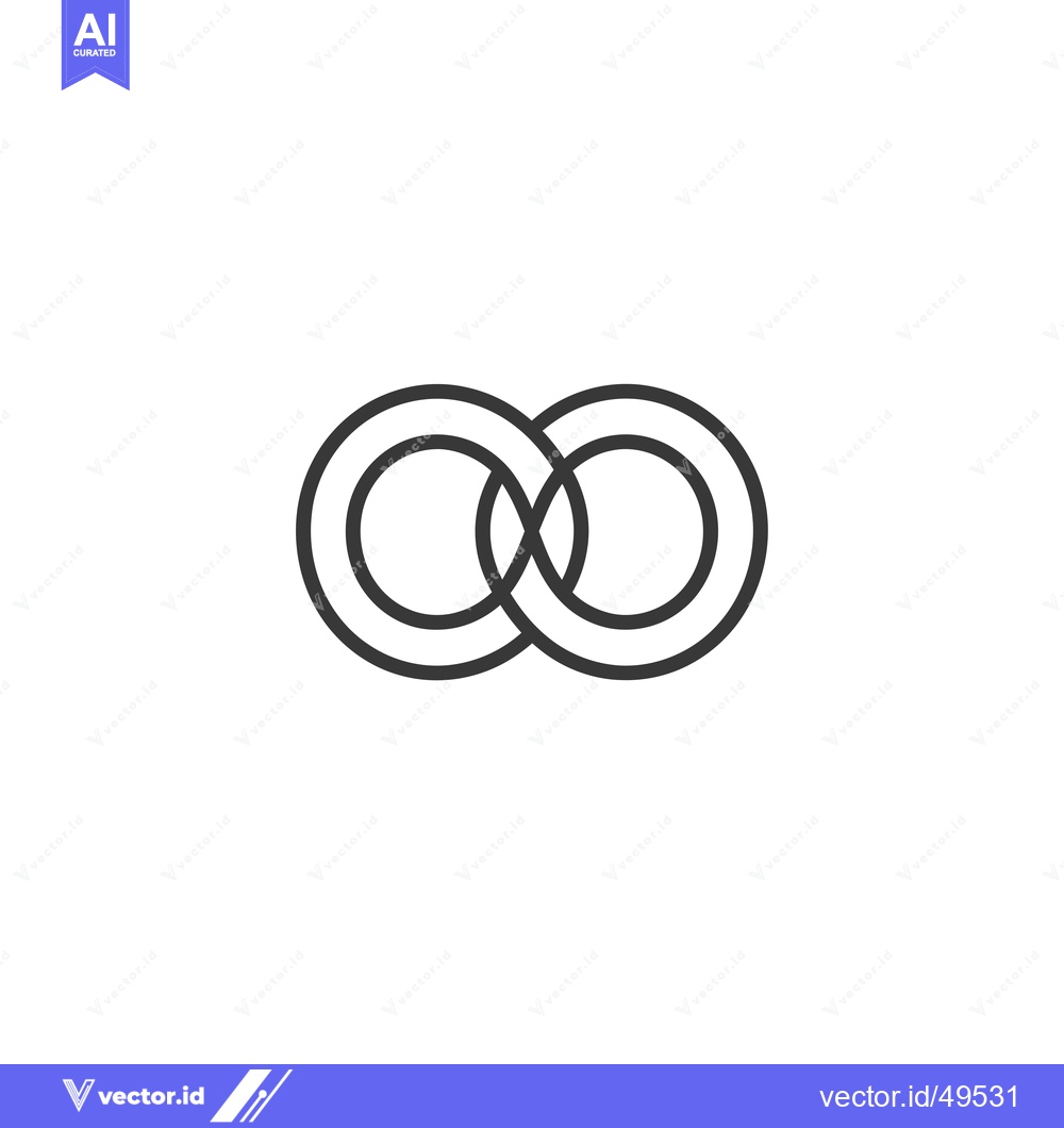 Premium Vector dari Interlocking Double Circle Abstract Icon