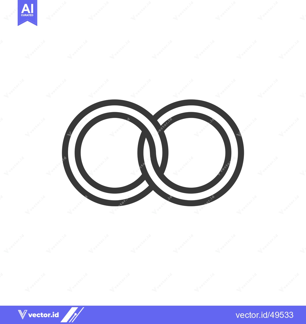 Premium Vector dari Interlocking Double Circle Line Art