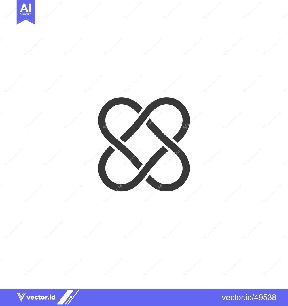 Premium Vector dari Interlocking Geometric Shape Design with Four Loops