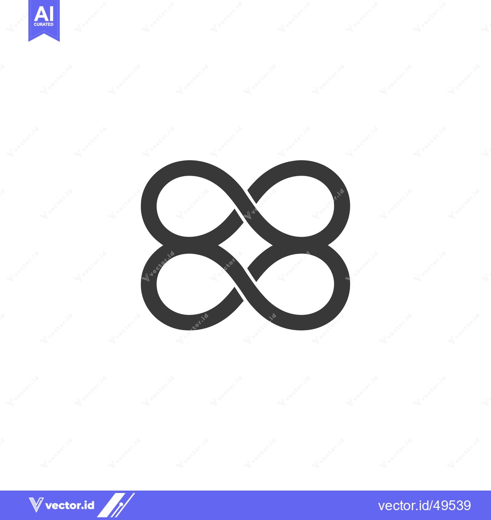 Premium Vector dari Interlocking Infinity Symbol in Gray on White Background