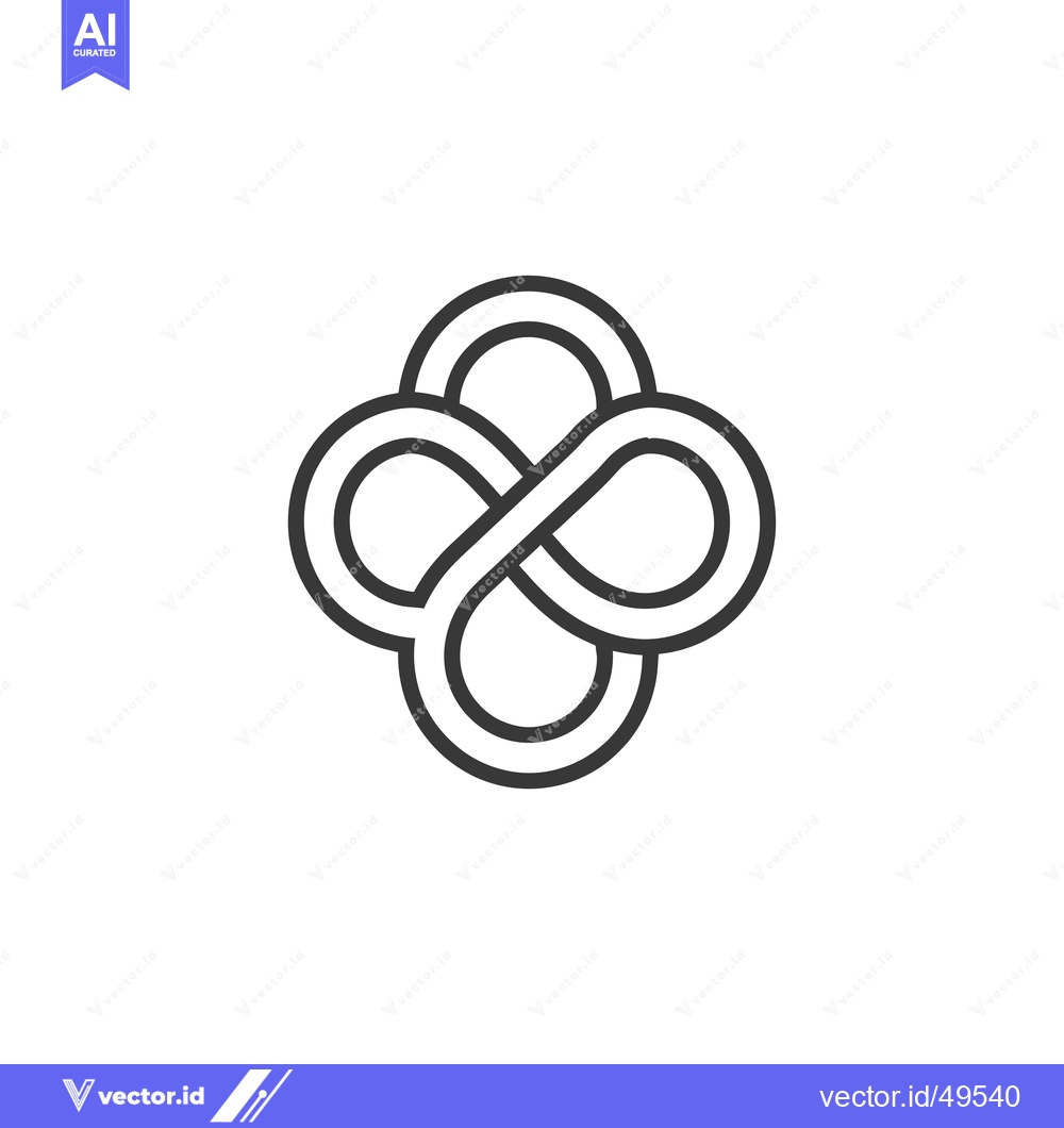 Premium Vector dari Interlocking Infinity Symbol with Four Loops