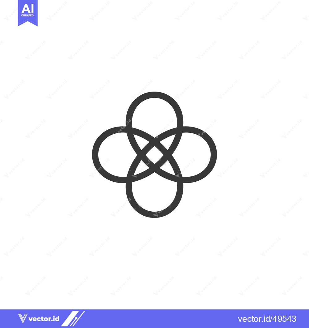 Premium Vector dari Interlocking Oval Shapes Forming a Cross Pattern