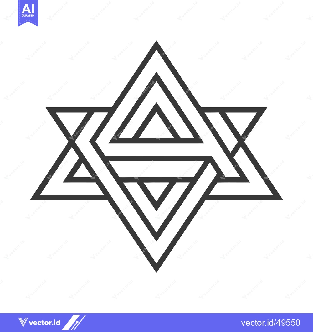 Premium Vector dari Interlocking Triangles Forming a Six-Pointed Star