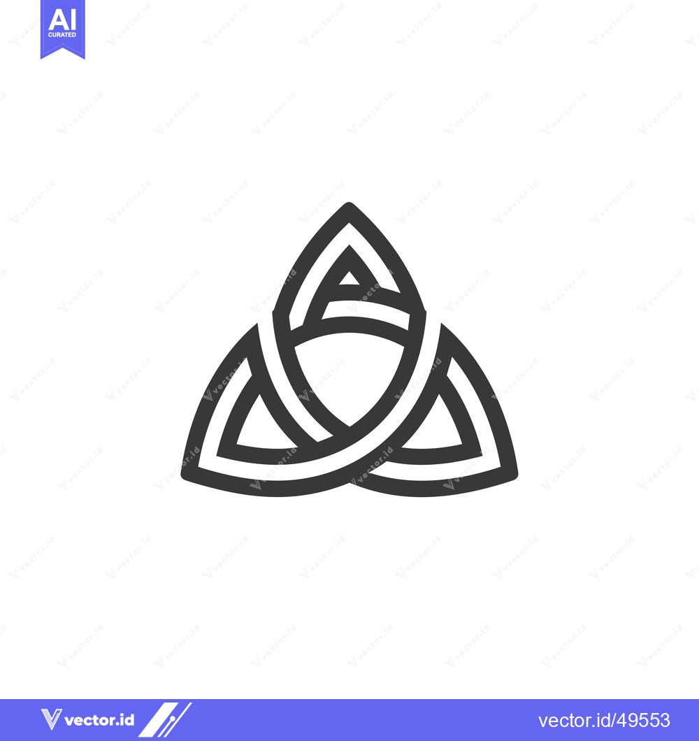 Premium Vector dari Interlocking Triangular Symbol with Curved Lines