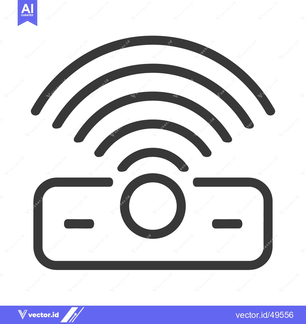 Premium Vector of A stylized icon depicting wireless communication emanating from a devi