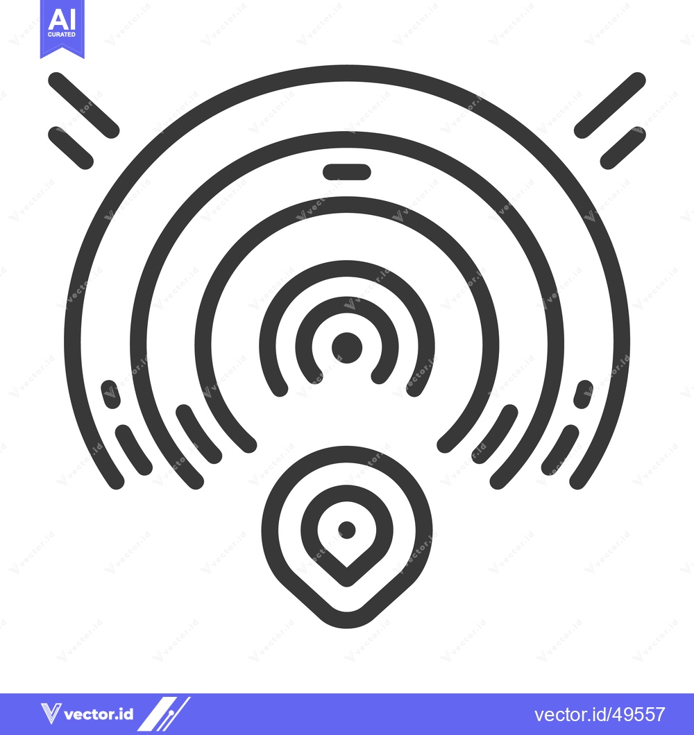 Premium Vector dari Concentric circles and location pin are represented in a graphic desig