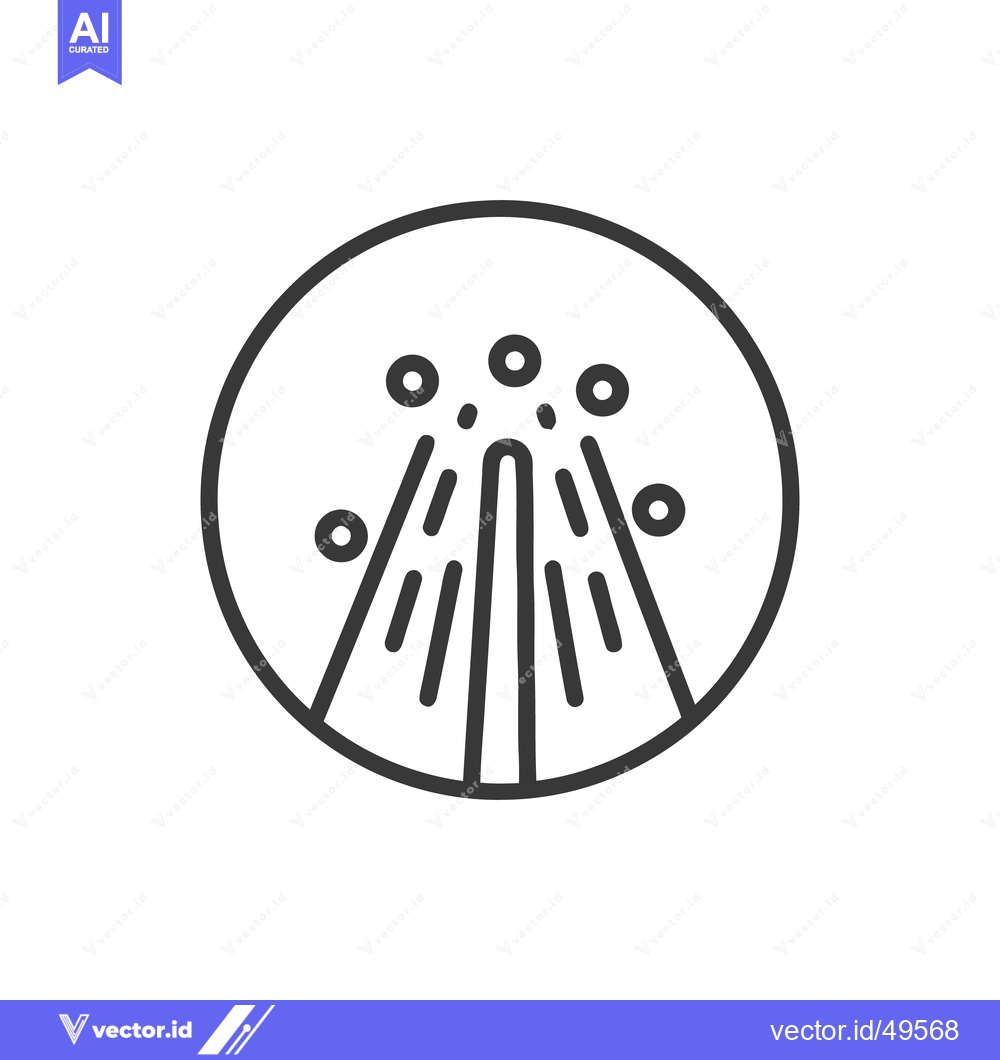 Premium Vector of Minimalist Fountain Icon: Circular Design with Water Jets and Bubbles