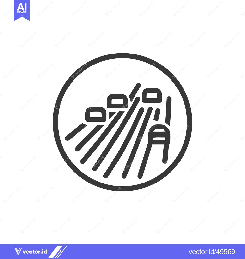 Premium Vector dari Minimalist Icon of Cars Driving on a Road in a Circle Frame
