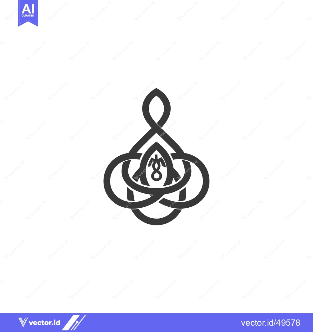 Premium Vector of Intertwined Abstract Shape with Number Eight Inside