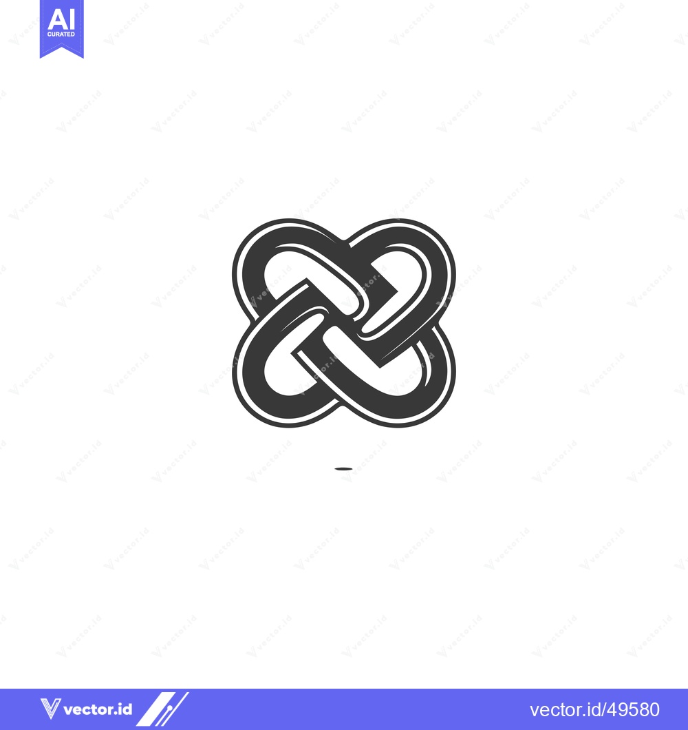 Premium Vector dari Intertwined Black and White Abstract Symbol