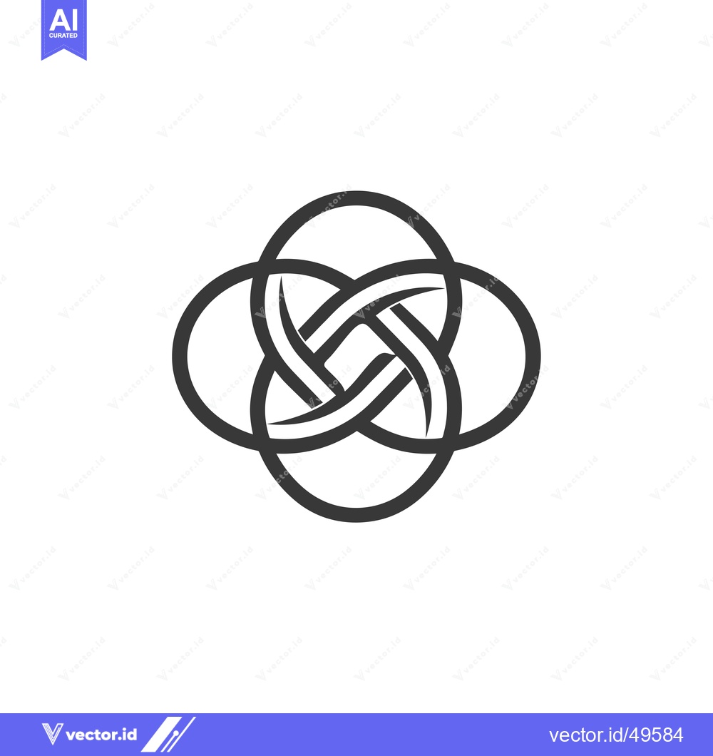 Premium Vector dari Intertwined Circular Design with Interlocking Lines