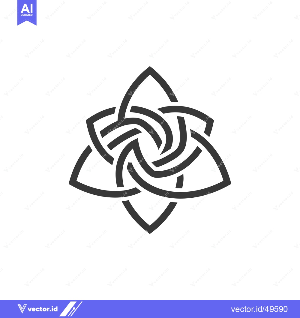 Premium Vector dari Intertwined Geometric Shapes Forming a Star-Like Pattern