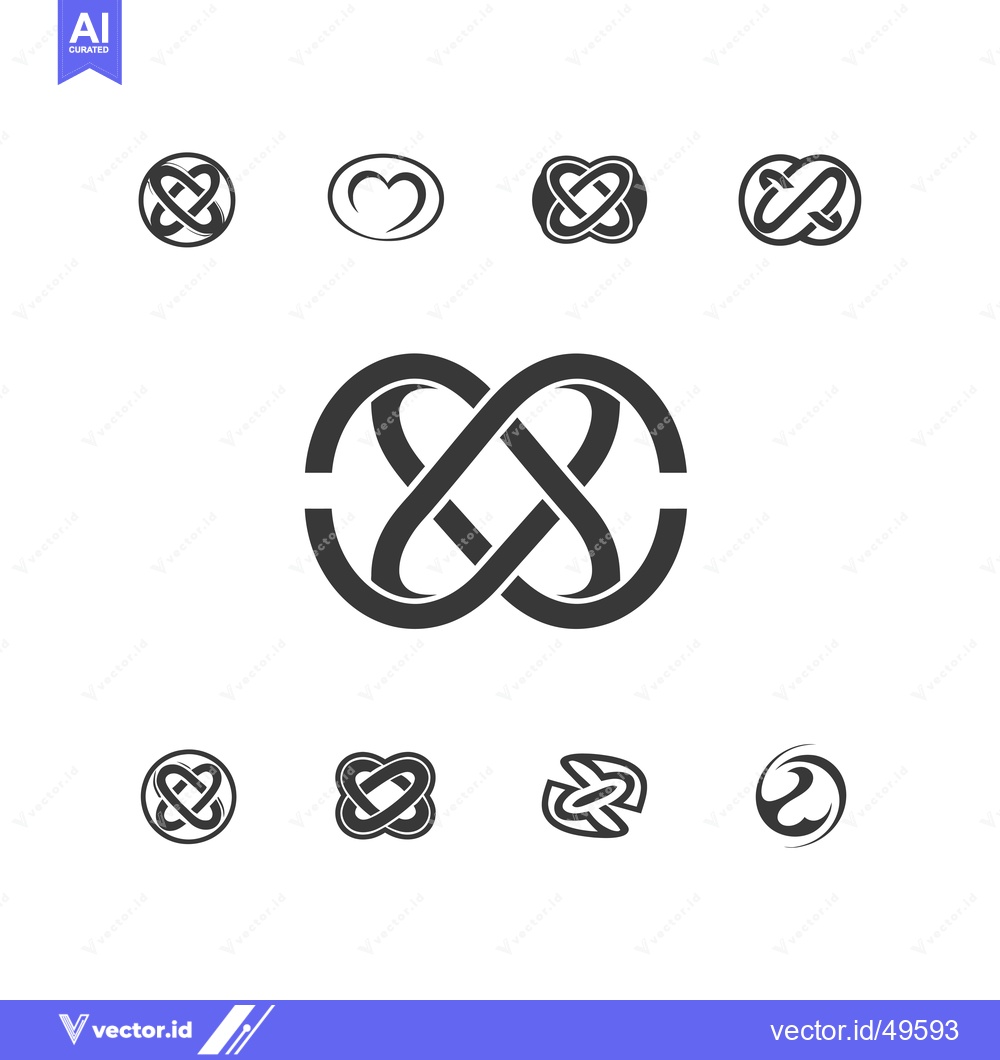 Premium Vector of Intertwined Hearts in a Circle Logo Design Concept