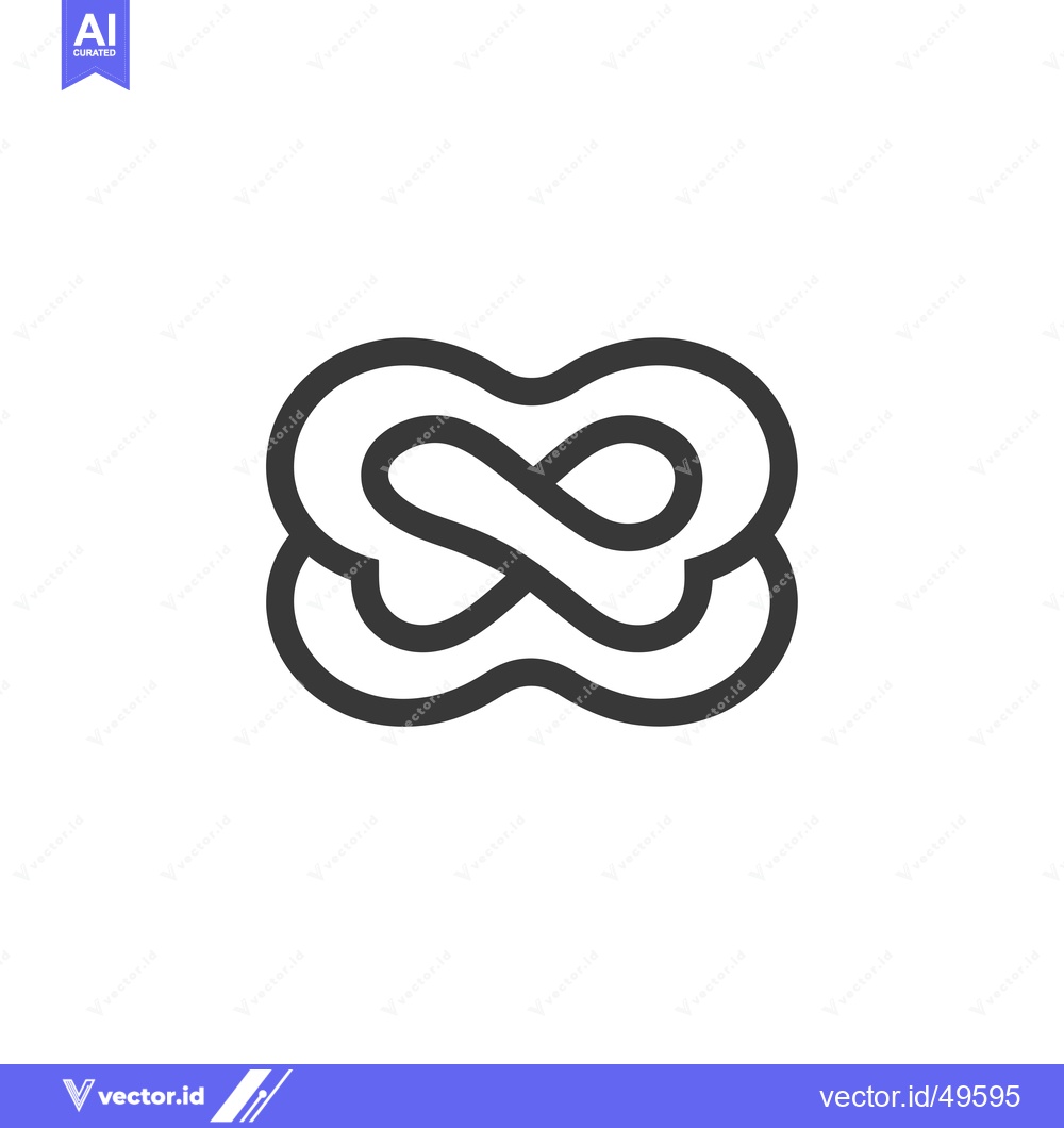 Premium Vector dari Intertwined Infinity Symbol in Black Line Art