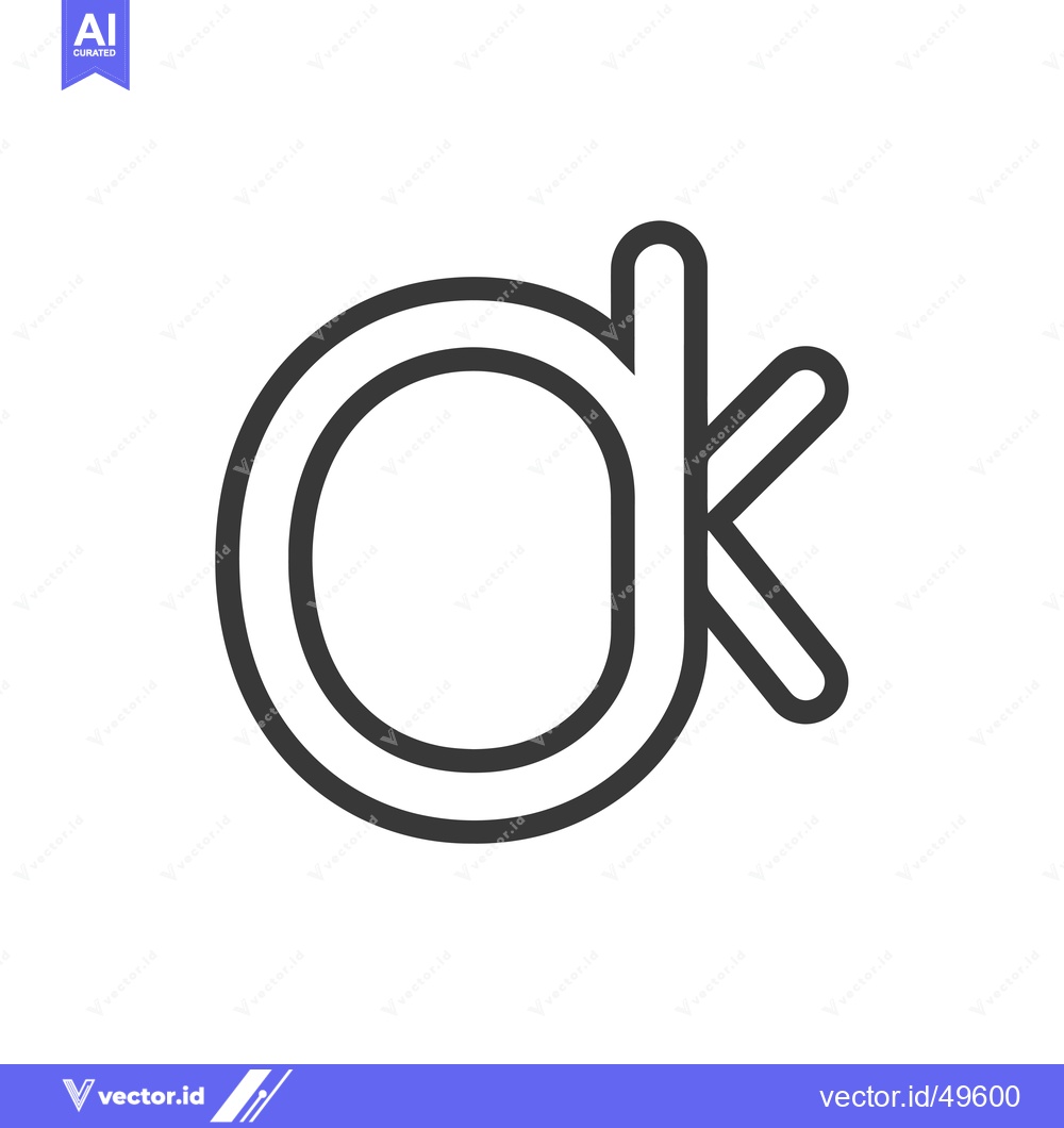 Premium Vector of Intertwined Letters Forming "dk" Logo