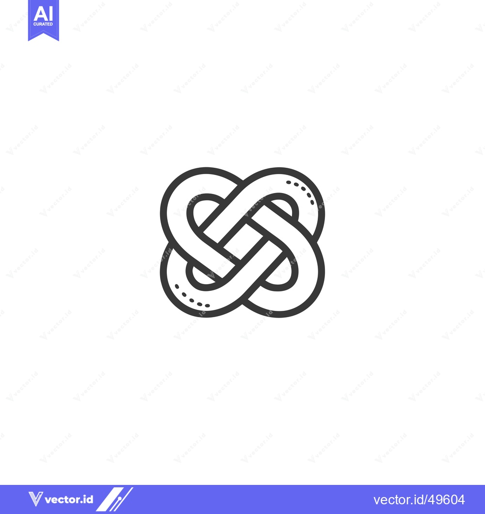 Premium Vector of Intertwined Loops Forming a Knot Design