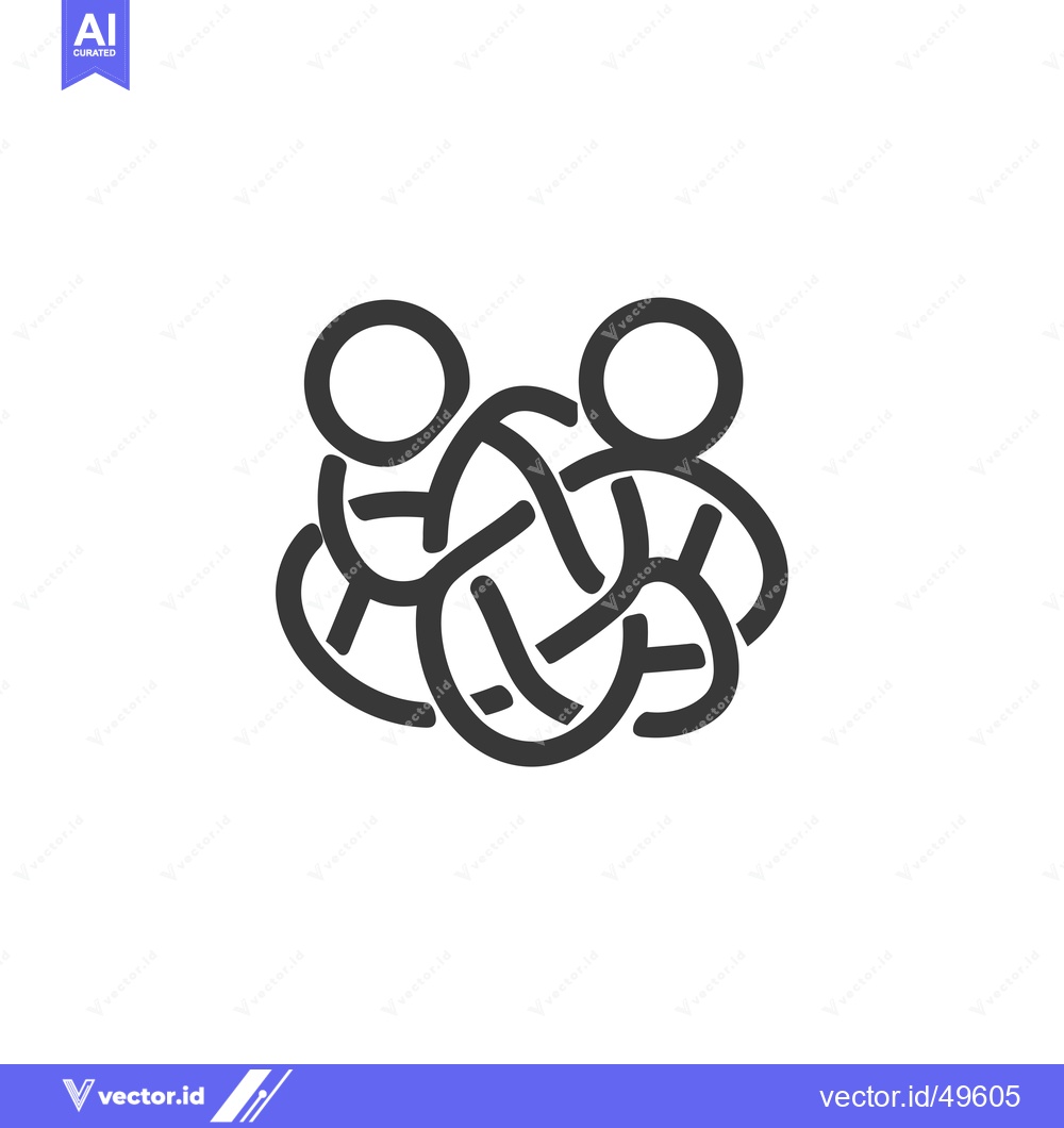 Premium Vector dari Intertwined stick figures representing unity and collaboration