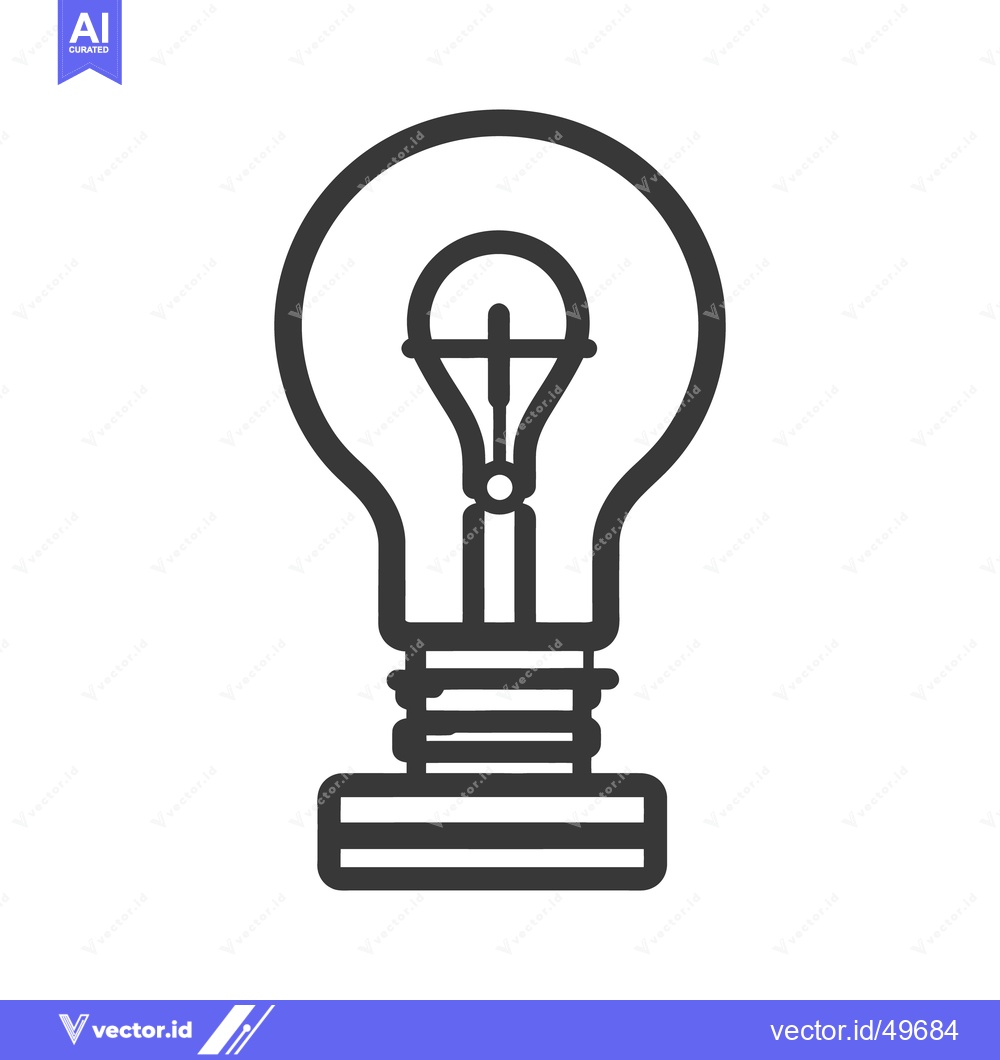 Premium Vector of A simple linear drawing showing a light bulb on a white background