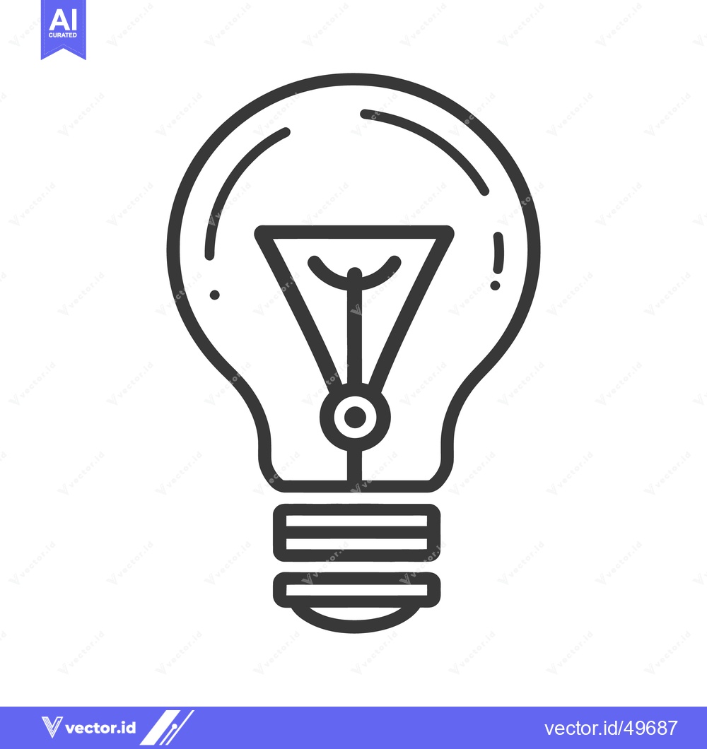 Premium Vector of A simple black outline illustration of a light bulb