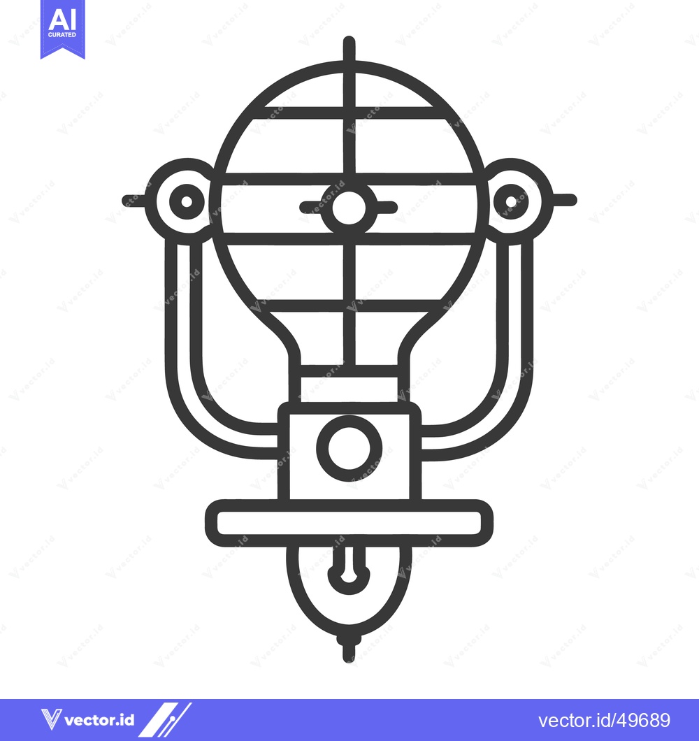 Premium Vector dari An industrial lamp graphic displayed with a spherical glass cover