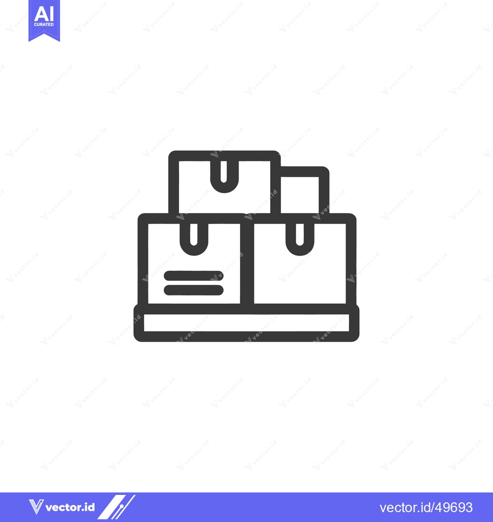 Premium Vector of Stacked Cardboard Boxes Icon: Delivery, Moving, Storage Symbol