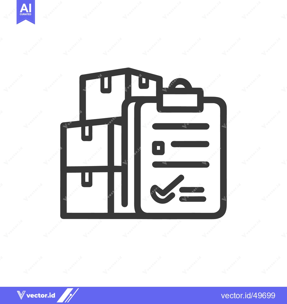 Premium Vector of Delivery Checklist Icon: Boxes and Clipboard with Checkmark Symbol