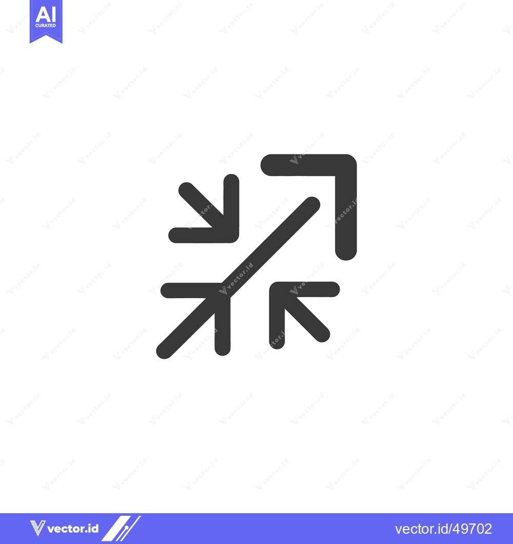 Premium Vector dari Compress Icon: Four Arrows Pointing Inward, Minimalist Design