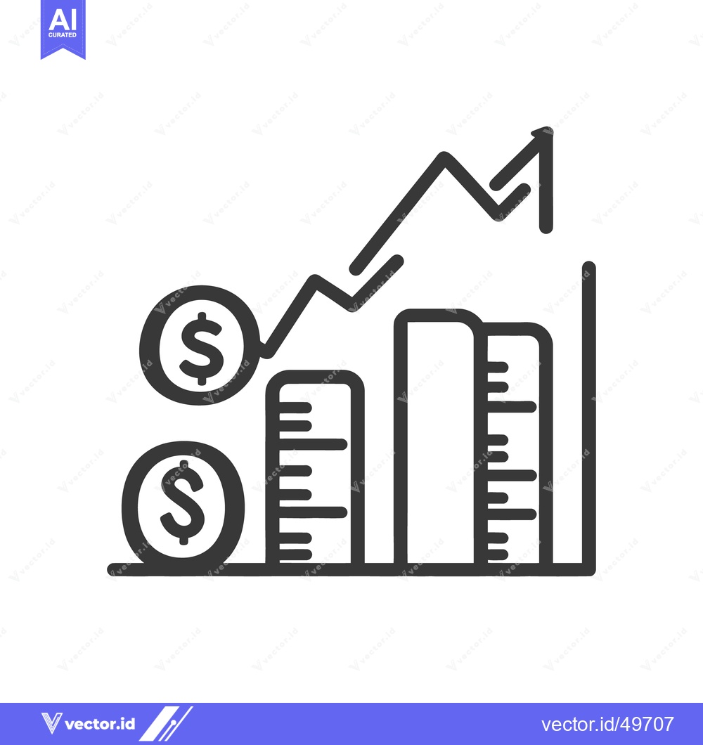 Premium Vector dari Financial growth is depicted with rising bars and currency symbols