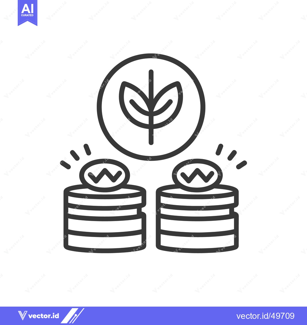 Premium Vector dari Illustrated icon showing money and a growing green plant symbol