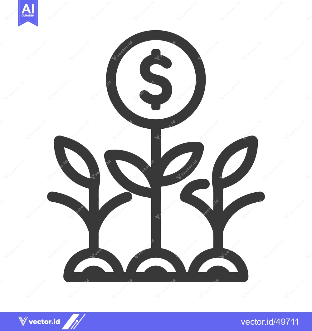 Premium Vector dari Illustration depicts financial investment growth with dollar sign plan