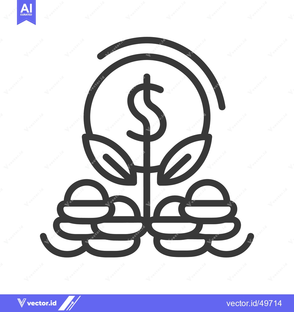 Premium Vector of Illustration of a plant growing money and coins together