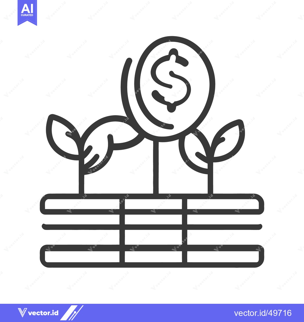 Premium Vector of An illustration depicts money growing with small budding plants