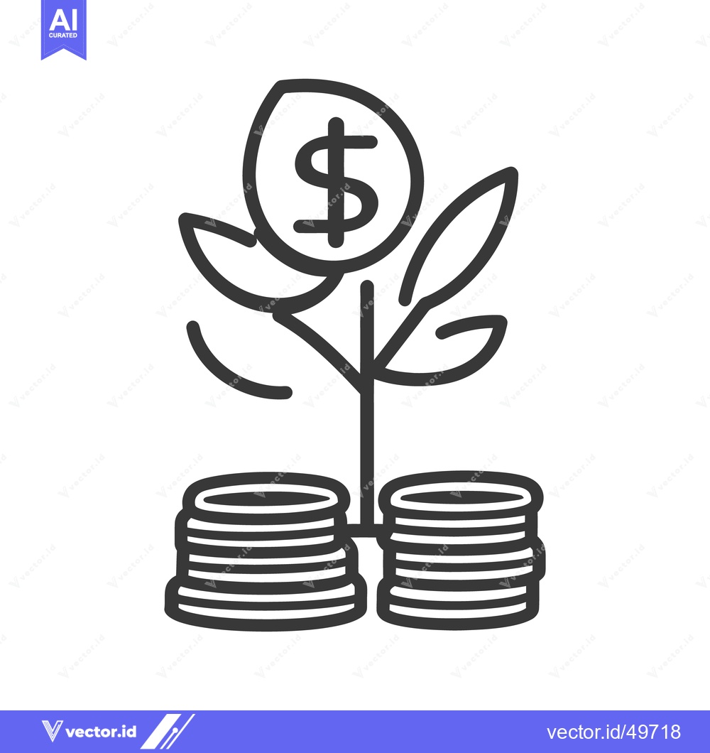 Premium Vector dari A plant growing money showing investment and financial growth