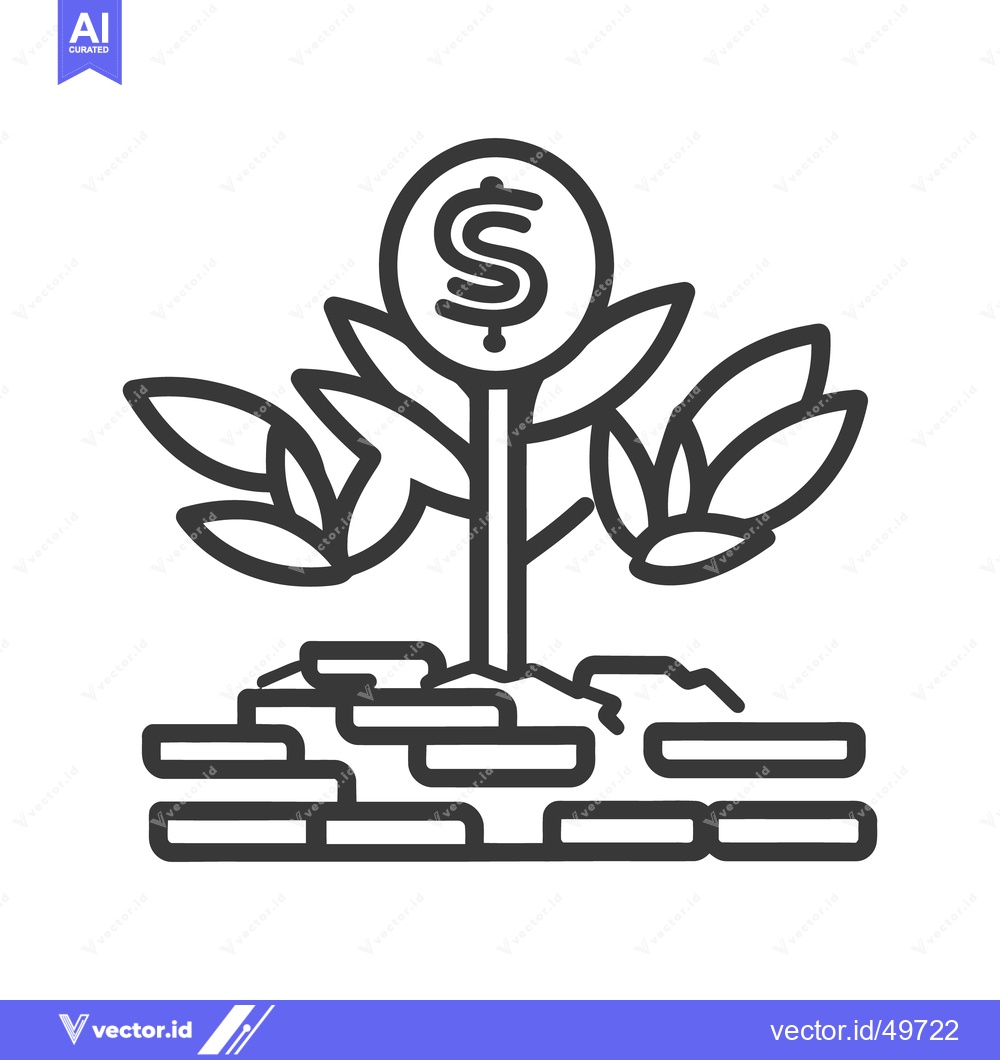 Premium Vector of A tree growing currency representing financial success and investment