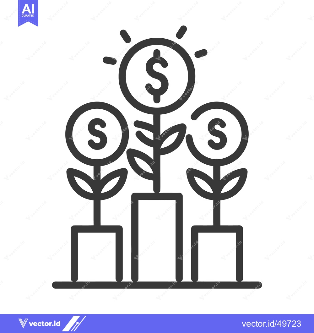 Premium Vector dari Growing Money Flowers Symbolizing Financial Growth And Investment Retu