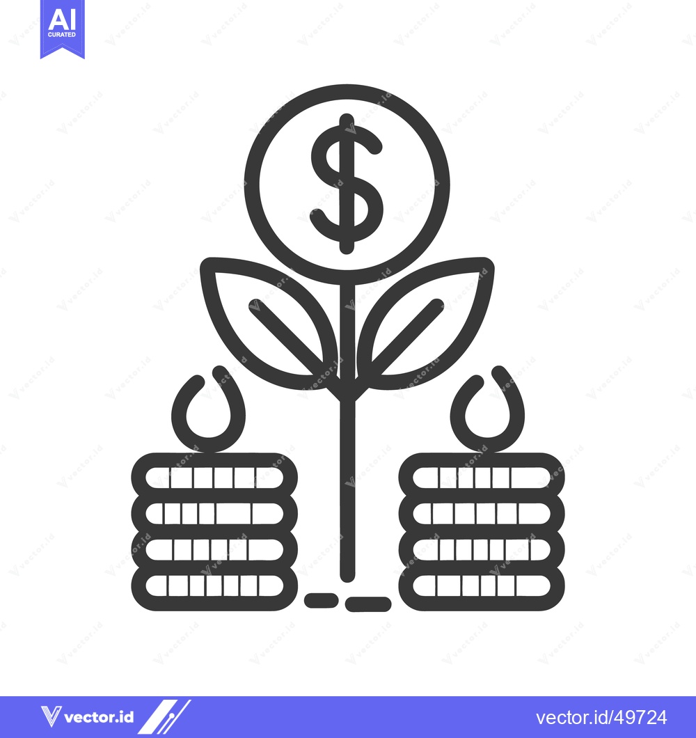 Premium Vector dari Illustrated financial growth showing a money plant and stacked coins
