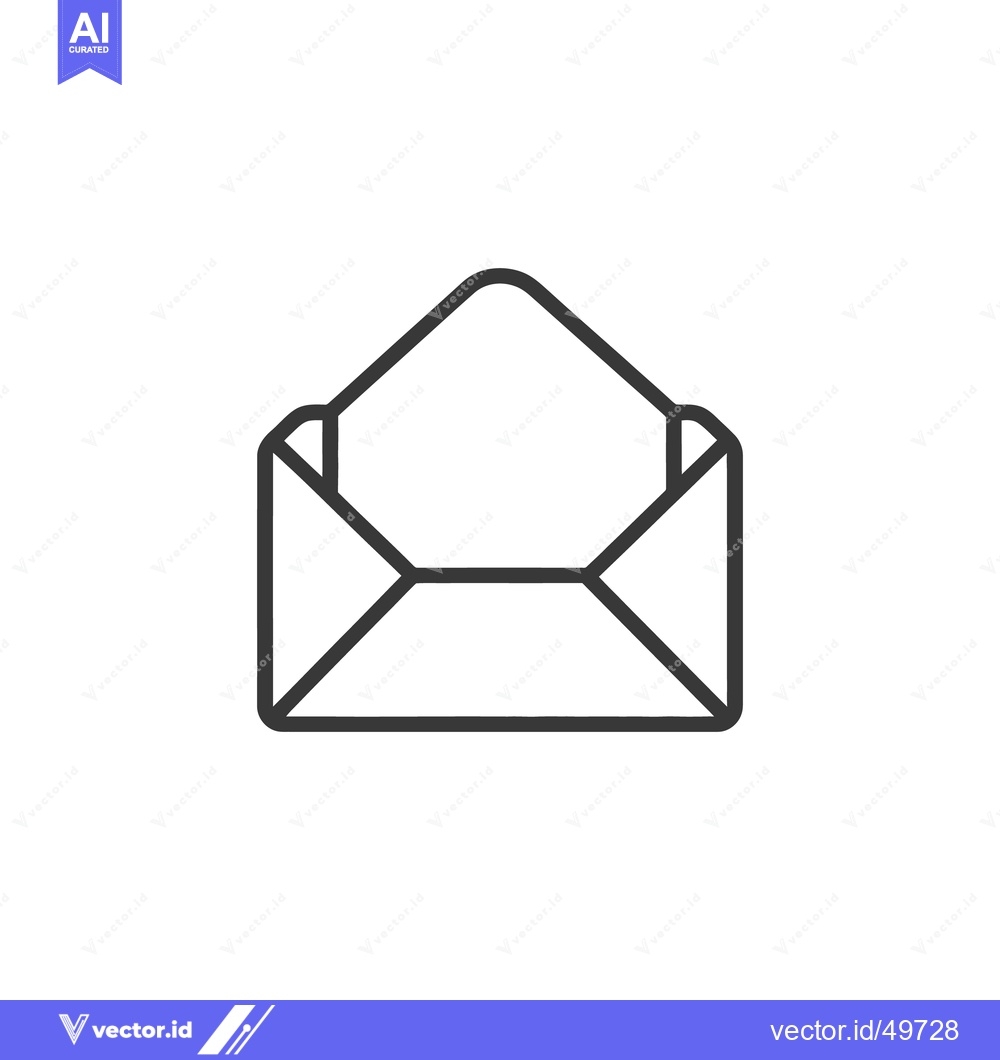 Premium Vector dari An opened envelope displayed in a simple and minimalist line drawing