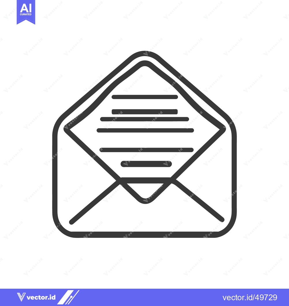 Premium Vector dari An open envelope revealing a letter with multiple lines inside it