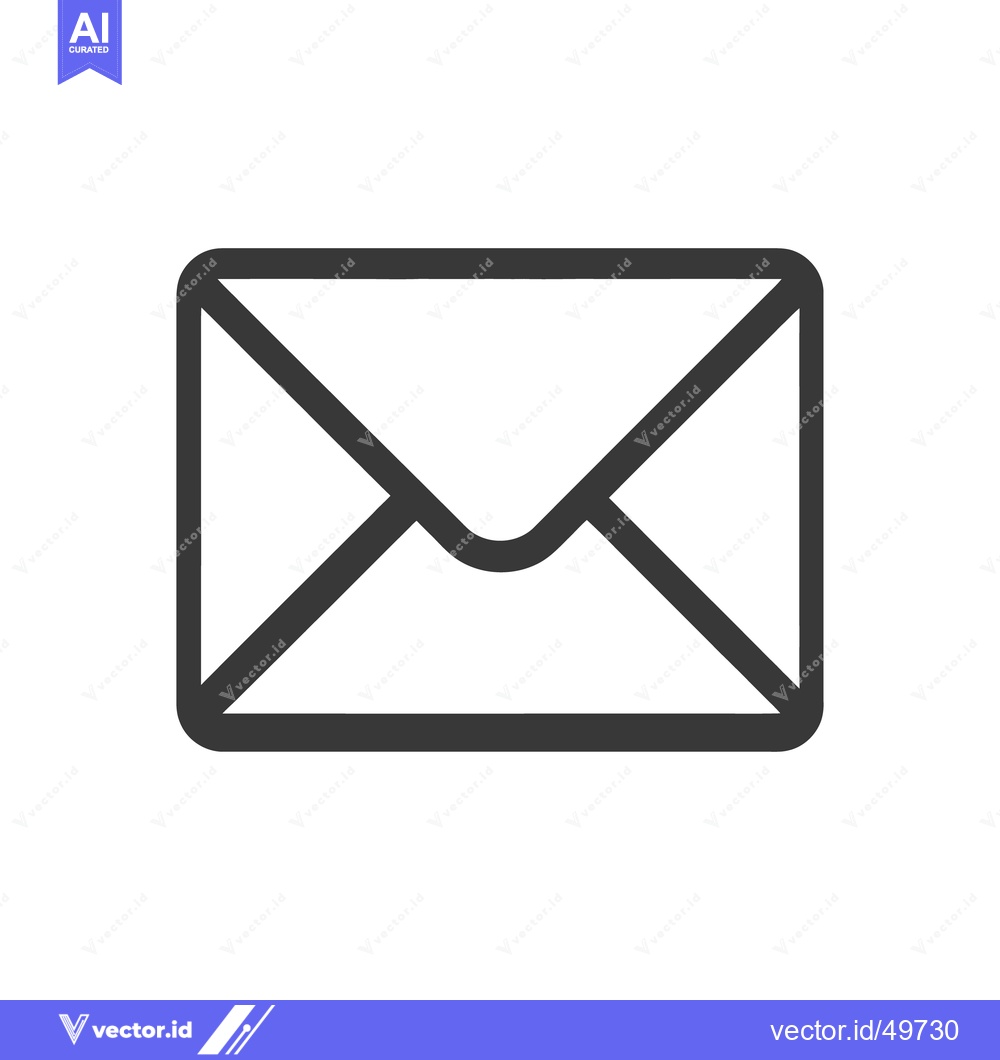 Premium Vector of A Simple Depiction of a Gray Envelope on a White Background