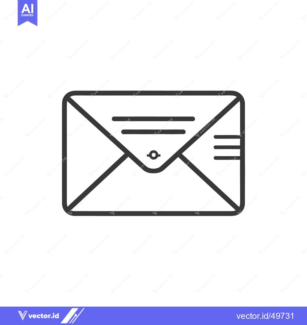 Premium Vector of A simple line drawing shows an envelope icon with details